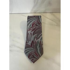 Vintage Paco Rabanne classic grey/multicolored leaf pattern necktie